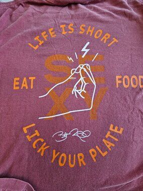 Chef Britt Rescigno Shirt Comfort Colors XL Crimson Eat Sexy Food